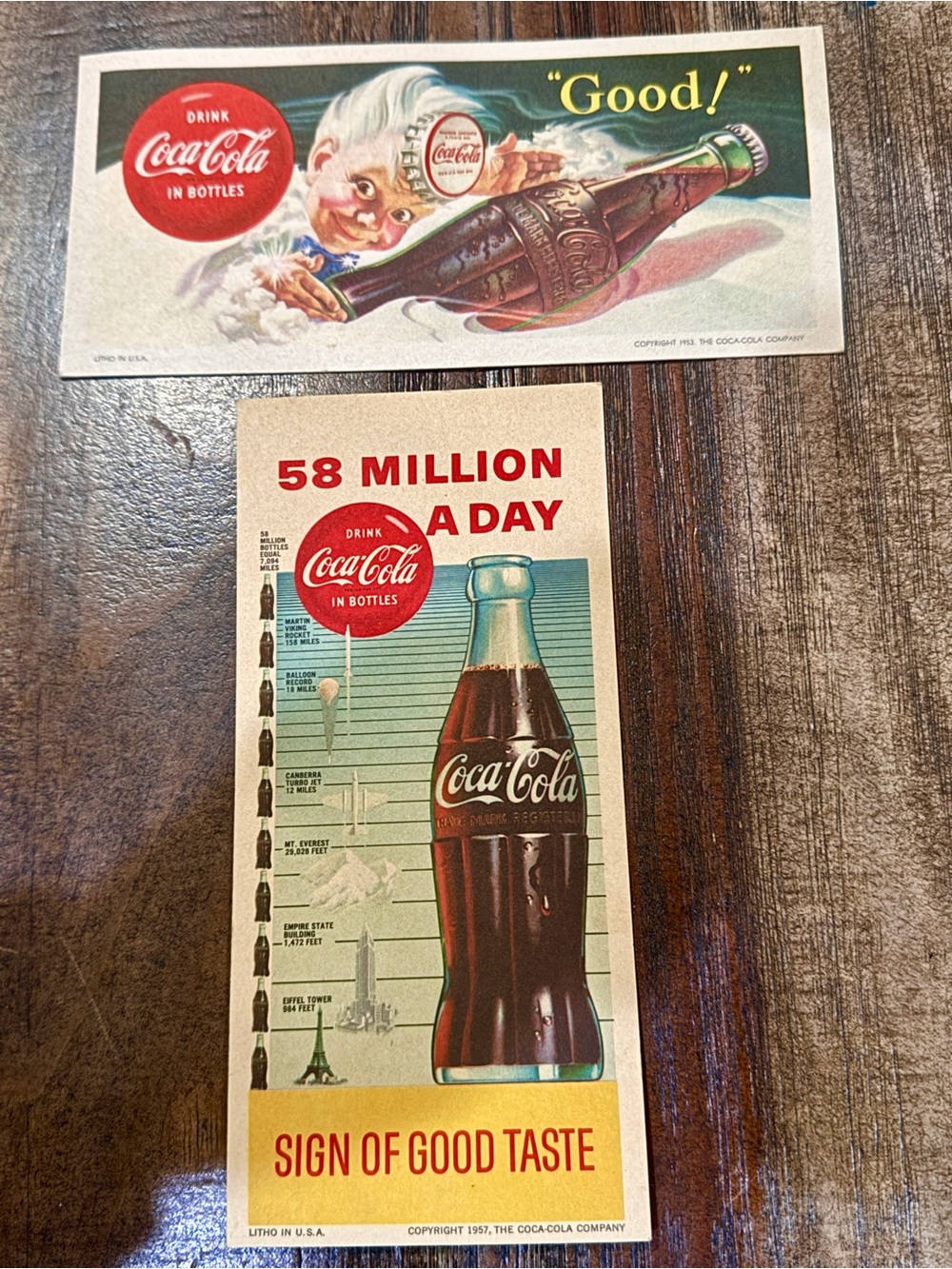 Rare 1953 and 1957 original shelf advertisement. Over 70 years old!!!!!